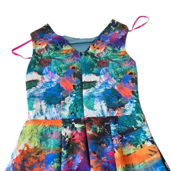 Betsey Johnson Fit & Flare Dress Women 2 Tie Dye Back Zip Party/Cocktail Stretch - Picture 7 of 7